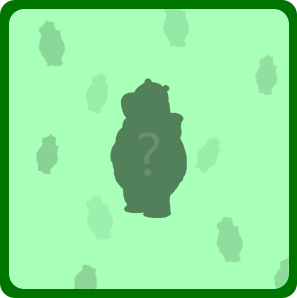 Quadrado verde, que simboliza um item do jogo da memória por virar. No centro encontra-se a silhueta de um urso.